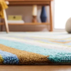 Blue/Multi Stripes Hooked Accent Rug - (2'3"x3'9") - Safavieh -Home Decoration Store GUEST 2c0783f2 46ad 4407 a958 99b0fef91f0e