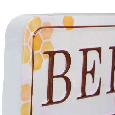 Northlight 20" White And Brown "BEE Thankful" Metal Sign With Honeycombs Wall Decor 5 Northlight 20" White And Brown "BEE Thankful" Metal Sign With Honeycombs Wall Decor - Image 3