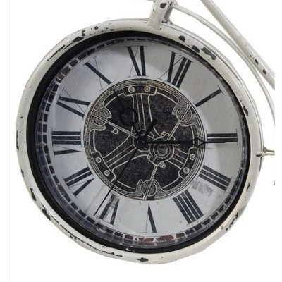 A & B Home 13.5" Bicycle Roman Numeral Table Top Desk Clock - Ivory/Black 4 A & B Home 13.5" Bicycle Roman Numeral Table Top Desk Clock - Ivory/Black - Image 2