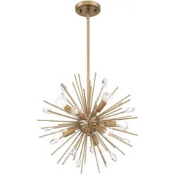 Possini Euro Design Janae Warm Gold Sputnik Chandelier 18" Wide Modern Crystal 9-Light Fixture For Dining Room House Foyer Kitchen Island Entryway -Home Decoration Store GUEST 2e997609 da2e 4ca8 8a77 308c79588cd7
