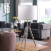 34.25" X 29.25" Mid-Century Adjustable Tripod Metal Table Lamp Chrome/Silver - Ore International -Home Decoration Store GUEST 2f38e649 c760 4e64 a7ee e474acfefb6e