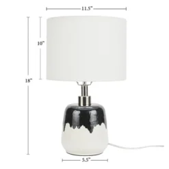 18" Black/White Abstract Splash Ceramic Table Lamp - Nourison -Home Decoration Store GUEST 309e5b99 ff65 45a0 becf eb7a4353f41f