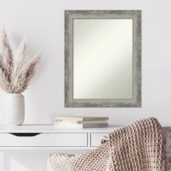 23" X 29" Non-Beveled Waveline Silver Narrow Wall Mirror - Amanti Art -Home Decoration Store GUEST 31151908 3fa5 4b36 9b29 aa9f2da92e70