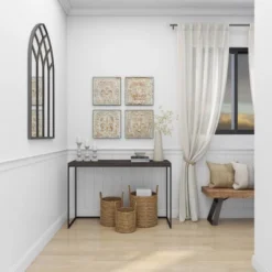 Metal Fleur De Lis Embossed Wall Decor Set Of 4 Brass - Olivia & May -Home Decoration Store GUEST 31191ae7 1d87 45ba 87df 18075a65026a