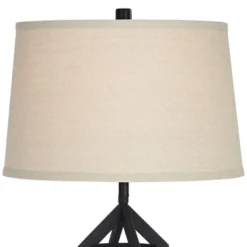 Franklin Iron Works Lucas Western Table Lamps 26" High Set Of 2 Bronze With USB Charging Port And Nightlight LED Drum Shade For Bedroom Bedside Desk -Home Decoration Store GUEST 32f3da2c 35d5 42a8 86a6 ba015eb35777