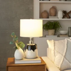 18" Black/White Abstract Splash Ceramic Table Lamp - Nourison -Home Decoration Store GUEST 342925d0 1fc5 4879 b9c6 53a0cbd2b791