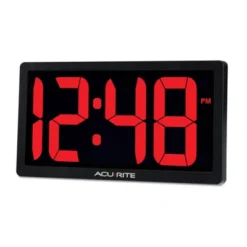 AcuRite 10" Digital Led Table Clock Red