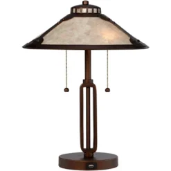Franklin Iron Works Samuel Industrial Desk Lamp 20" High Rubbed Bronze With USB Charging Port Natural Mica Shade For Bedroom Living Room Bedside Desk -Home Decoration Store GUEST 3622d138 1f40 4ea5 b00a 1d902a2f2ae3