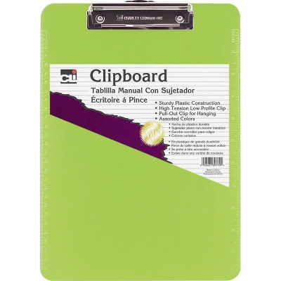 Charles Leonard Plastic Clipboard Rubber Grip 9"x1/2"x12-3/4" Neon Green 89725 3 Charles Leonard Plastic Clipboard Rubber Grip 9"x1/2"x12-3/4" Neon Green 89725