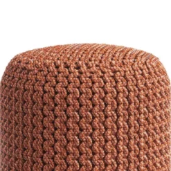 Allish Round Knitted PET Polyester Pouf Orange - WyndenHall -Home Decoration Store GUEST 38fa893f c2a6 4eff b2ef 58e6e829e195