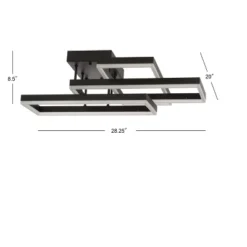 28.25" Metal Turing Geometric Flush Mount (Includes Energy Efficient Light Bulb) Black - JONATHAN Y -Home Decoration Store GUEST 3ac76416 4ddc 4bdb 8066 c211d1eca2a6