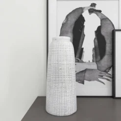 17" X 7.5" Terracotta Vase White - Olivia & May -Home Decoration Store GUEST 3d90f1a0 fe2b 4e10 a67f 9492ac9ee56b