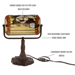 Hasting Home Tiffany-Style Stained Glass Butterfly Bankers Lamp -Home Decoration Store GUEST 3daa5666 bdc4 4e2a 8e11 526551a7958c