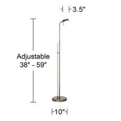 360 Lighting Regan Traditional Pharmacy Floor Lamp 59" Tall Dark Brass Metal LED Adjustable Gooseneck Head For Living Room Reading Bedroom Office -Home Decoration Store GUEST 3e81e083 5597 4286 967d 177cc40fc924