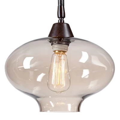 Franklin Iron Works Industrial Downbridge Floor Lamp 66" Tall Bronze Cognac Glass Dimmable LED Edison Bulb For Living Room Reading Office 4 Franklin Iron Works Industrial Downbridge Floor Lamp 66" Tall Bronze Cognac Glass Dimmable LED Edison Bulb For Living Room Reading Office - Image 2