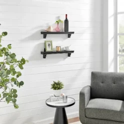 24" Set Of 2 Floating Wall Decor Display Ledge Shelves Black - Danya B. -Home Decoration Store GUEST 4091053b f458 4521 94a9 14883ac4153f