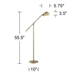 360 Lighting Dawson Traditional Pharmacy Floor Lamp 55" Tall Brass Metal Adjustable Boom Arm Dome Head For Living Room Reading Bedroom Office -Home Decoration Store GUEST 4166f241 a923 480c 91af d054b2d7f854