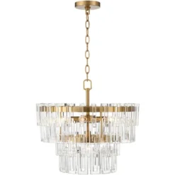 Vienna Full Spectrum Luxum Burnished Brass Chandelier 18 3/4" Wide Modern Tiered Crystal 6-Light Fixture For Dining Room House Foyer Kitchen Island -Home Decoration Store GUEST 423cdc24 c59f 4c6a bf2b e4eec3277a05