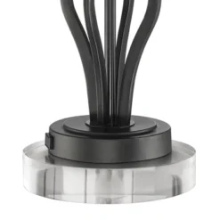 360 Lighting Heather Modern Accent Table Lamps Set Of 2 With Round Risers 22 1/2" High Iron USB And AC Power Outlet In Base Off White Glass For Desk -Home Decoration Store GUEST 440a0266 dbbc 44a0 ace8 cc9927e94f99