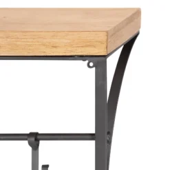 24" X 9" Ozias Shelf With Hooks Rustic Brown/Black - Kate & Laurel All Things Decor -Home Decoration Store GUEST 445567de 323f 47bd 8a0f a1f48ac2df38