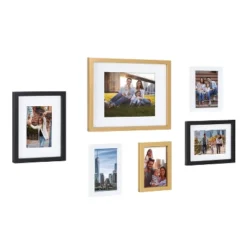 6pc Gallery Frame Box Set Gold/Black/White - Kate & Laurel All Things Decor
