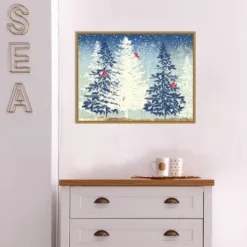 24" X 18" Snow Christmas Trees By PI Studio Framed Canvas Wall Art - Amanti Art -Home Decoration Store GUEST 462c50f0 c53a 4886 a18b 7250d69ad1d0