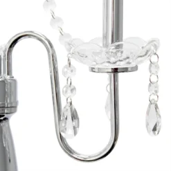 Romantic Cascading Crystal And Floor Lamp With Drum Shade Gray - Elegant Designs -Home Decoration Store GUEST 480328d2 6699 44f5 99ea c3493d48a49b