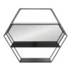 28" X 24" Lintz Hexagon Decorative Wall Mirror Shelf Black - Kate & Laurel All Things Decor -Home Decoration Store GUEST 4963854a a9e0 440e a22e 8009d69f59c8