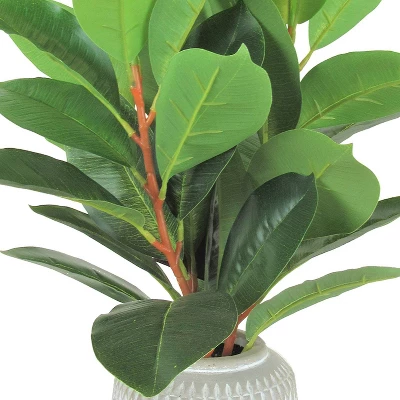 18" X 10" Artificial Rubber Plant In Pot - LCG Florals 3 18" X 10" Artificial Rubber Plant In Pot - LCG Florals