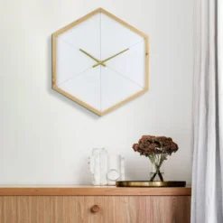 23.5" Wooden Hexagon Wall Clock With Open Face White - Stonebriar Collection -Home Decoration Store GUEST 4c5c3a35 94a9 489a a13c 58ed5cc60022