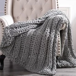 Modern Threads Chunky Knit Acrylic Throe Blanket, 50" X 60". -Home Decoration Store GUEST 4dace4f0 dcb2 4992 bdb8 84172cada032