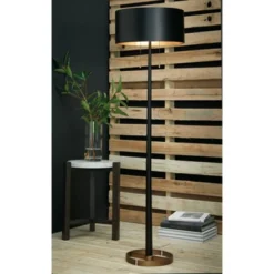 Amadell Metal Floor Lamp Black/Gold - Signature Design By Ashley