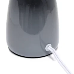 10.04" Traditional Ceramic Thimble Base Bedside Table Desk Lamp With Matching Fabric Shade Gray - Simple Designs -Home Decoration Store GUEST 507b9a8a d580 4bc4 9344 0f95ab730ea4