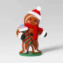 18" Fabric Gingerbread Man Holding Stocking Decorative Sculpture - Wondershop™ Brown -Home Decoration Store GUEST 51f2a2ed e264 4894 a8fa 31aae4120bb1