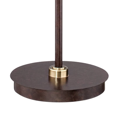 Franklin Iron Works Industrial Downbridge Floor Lamp 66" Tall Bronze Cognac Glass Dimmable LED Edison Bulb For Living Room Reading Office 5 Franklin Iron Works Industrial Downbridge Floor Lamp 66" Tall Bronze Cognac Glass Dimmable LED Edison Bulb For Living Room Reading Office - Image 3