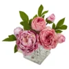 Peony In Glass Vase Pink - Nearly Natural -Home Decoration Store GUEST 55324f15 7052 44df 9779 d5f4dc293418