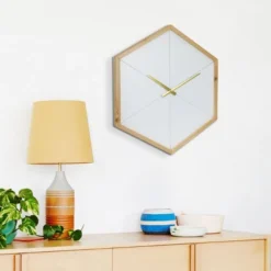 23.5" Wooden Hexagon Wall Clock With Open Face White - Stonebriar Collection -Home Decoration Store GUEST 5674129c 5cf8 4508 998d f9c589d02f82