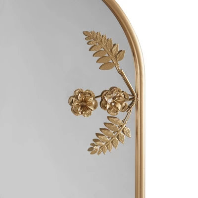Adaline Arched Metal Floral Wall Mirror Gold - Madison Park 6 Adaline Arched Metal Floral Wall Mirror Gold - Madison Park - Image 4