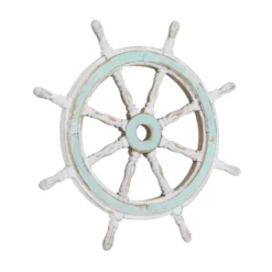 Wood Sail Boat Ship Wheel Wall Decor With Distressing Blue - Olivia & May 25 Wood Sail Boat Ship Wheel Wall Decor With Distressing Blue - Olivia & May -Home Decoration Store GUEST 592ed48f 152f 4b84 92a3 3f77b7a26cfd