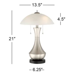 360 Lighting Simon Modern Accent Table Lamps Set Of 2 21" High Silver With USB Charging Port White Glass Dome Shade For Bedroom Living Room House Desk 15 360 Lighting Simon Modern Accent Table Lamps Set Of 2 21" High Silver With USB Charging Port White Glass Dome Shade For Bedroom Living Room House Desk -Home Decoration Store GUEST 59be30bd 9312 4556 be94 da36f3f8f371