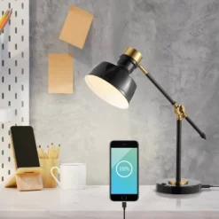 18.5" Allegra Farmhouse Adjustable Cantilever Task Lamp With USB Charging Port (Includes LED Light Bulb) - JONATHAN Y 17 18.5" Allegra Farmhouse Adjustable Cantilever Task Lamp With USB Charging Port (Includes LED Light Bulb) - JONATHAN Y -Home Decoration Store GUEST 5a5cd10c 5895 451d abba 50731303b43d