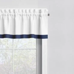 Bacati - MixNMatch Blue Band Window Valance