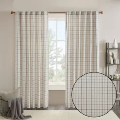 Preston Plaid Rod Pocket And Back Tab Room Darkening Curtain Panel With Fleece Lining -Home Decoration Store GUEST 5f341245 3b71 41c9 9383 fd5f02994d0c