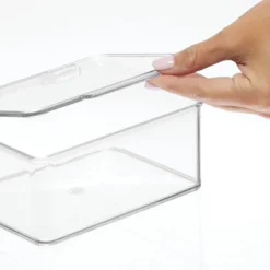 MDesign Plastic Stackable Home, Office Supplies Storage Box, 8 Pack - Clear -Home Decoration Store GUEST 5fcd5256 22f0 497e 9788 163cf07f377a