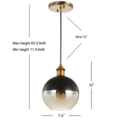 7.5" Metal Adjustable Nixon Drop Globe Pendant (Includes Energy Efficient Light Bulb) Brass - JONATHAN Y -Home Decoration Store GUEST 5ffd2267 59c8 4fa1 9949 787c69a6bbf9