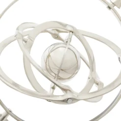 15" X 10" Traditional Aluminum Armillary Sphere With Ceramic Base Silver - Olivia & May -Home Decoration Store GUEST 60805f7e 3d29 4171 a363 dc49c443c16b