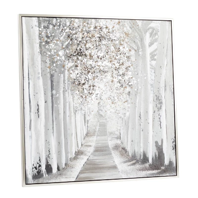 Canvas Landscape Trees Framed Wall Art With Silver Frame White - Olivia & May 8 Canvas Landscape Trees Framed Wall Art With Silver Frame White - Olivia & May - Image 6