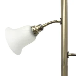 Torchiere Floor Lamp With 2 Reading Lights And Scalloped Glass Shades Antique Brass - Lalia Home -Home Decoration Store GUEST 60aab339 d1b1 44e0 a5b9 436a401ec80a