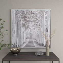 Canvas Landscape Trees Framed Wall Art With Silver Frame White - Olivia & May 38 Canvas Landscape Trees Framed Wall Art With Silver Frame White - Olivia & May -Home Decoration Store GUEST 6200cbda 42dc 4803 8cd3 bd3c11efa5b3