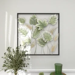 30" X 30" Metal Leaf Tall Cut-Out Wall Decor With Intricate Laser Cut Designs Green - Olivia & May -Home Decoration Store GUEST 62a423b0 76b8 4cf0 8f3a 93b7d9cc469c